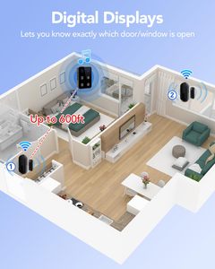 Daytech <strong>Door</strong> <strong>Alarm</strong> Sensor LED Digital Display Reminder Device Long Distance Signal Reception Doorbell Alarme De Porte - Product Image 6