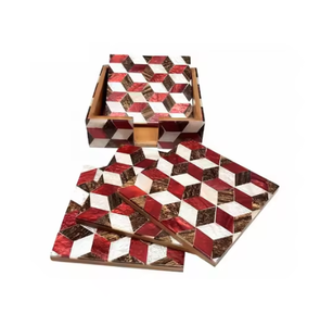 Posavasos de Diseño Único con Incrustaciones de Hueso, Posavasos Cuadrado de Primera Calidad para Decoración de Mesa, Recién Llegado - Product Image 1