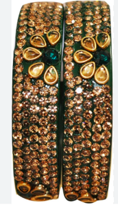 Brazalete de cristal azul y plateado indio, brazaletes de encaje para mujer, azul dorado brillante para mujeres y niñas, conjunto de brazalete de encaje para mujer - Product Image 5