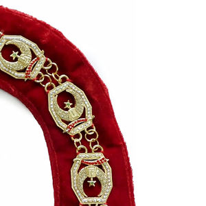 Último diseño 2024 Cadena de cuello de cadena masónica con diamantes Diseño de moda Hecho en Pakistán Precio bajo - Product Image 5