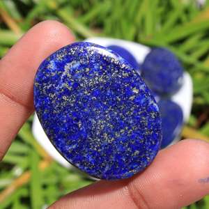 Lapislázuli natural piedra preciosa cabujón suelto azul real lapislázuli suave espalda plana pulido septiembre piedra de nacimiento para joyería - Product Image 4