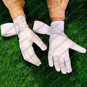 Longue manchette couleur blanche sur mesure Softball frappeur gants de sport véritable peau de vache Cabretta cuir gants de Baseball gants de frappeur - Product Image 3