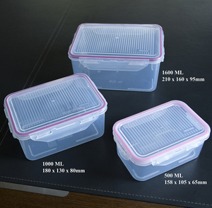 Ensemble de rangement pour réfrigérateur 3 pièces en plastique hermétique sans BPA, récipients de stockage carrés pour garde-manger de cuisine, en plastique pour aliments frais, déjeuner - Product Image 3