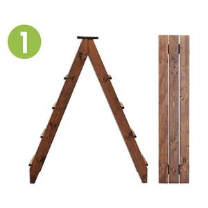 Étagère à plantes et fleurs en bois naturel avec rangement pour salon - Product Image 3