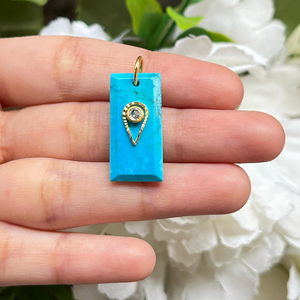 Nueva colección de diseñadores, conector azul turquesa, bisel de circón cúbico, Conector de encanto hecho a mano para la fabricación de joyas de moda - Product Image 5