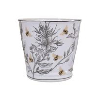 Poubelle en métal ouverte imprimée admirable pour la maison Poubelle ronde en métal pour le bureau Poubelle en métal rose pour la salle de bain pour la cuisine
