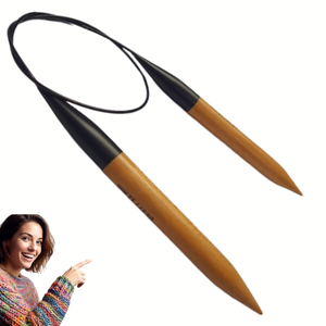 Aiguilles à tricoter circulaires artisanales pour des points sans effort, surface lisse, câble solide, pointes équilibrées pour des résultats professionnels - Product Image 1