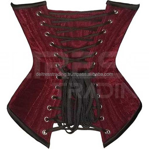 Latest Velvet Heavy Duty 26 Double Steel Boned Waist Training Underbust Tight Shaper <b>Corset</b> in Cheap Price - Product Image 4