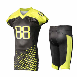 Maillot de football américain personnalisé avec nom d'équipe, uniforme de haute qualité, 100% polyester, manches courtes, vente en gros - Product Image 4