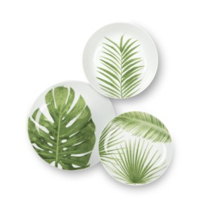 Italian Design Porcelain Dinnerware Set 18pcs | Foliage Tropical | Leaf Decorated Colorful Plates | Dishwasher Microwave safe - Product Image 1