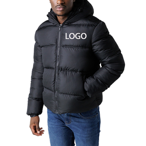 Veste matelassée isolée ample pour homme, streetwear, vente chaude, pour temps extrêmement froid, mi-cuisse, motard, veste en duvet noire - Product Image 5