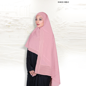 Hijab en Georgette Premium pour Femmes avec Texture Jacquard et Travail de Diamant Élégant pour un Usage Quotidien et des Occasions Spéciales - Product Image 3