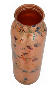Botella de agua de cobre 100% con diseño pintado a mano Eco-Consciente y sostenible Incluye tapa y tapa Accesorio directo para Vasos - Product Image 3