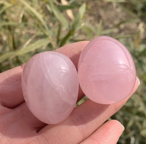 Polished Rose Quartz Oval Stones Natural <b>Pink</b> Crystal Decorations for Love Theme Valentine's Day Gift - Product Image 5