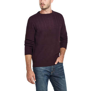 Maglione Vintage da Uomo a Treccia con Stampa Jacquard, Colore Vino, Taglie Forti, Impermeabile, per Autunno Inverno, Maniche Lunghe, Stile Coreano - Product Image 1