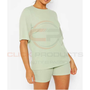 Best Summer Wear Custom Design Twins Set Multi Colors Fashionable Top Selling Tracksuit <b>Sweatshirt</b> <b>Shorts</b> Set 2 Piece Women Suit - Product Image 4