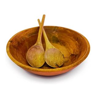 Enamel Printed Natural Wooden Kitchen Eco-Friendly Disposable Dishwasher <b>Safe</b> <b>Large</b> Acacia and Mango Wood Solid Salad Soup Bowls - Product Image 2