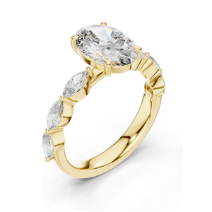 Anillo de Diamantes de Laboratorio con Corte Ovalado de 1.0 CT para Mujer, Claridad VVS-VS EF, Oro de 18KT, 14KT, 10KT y Plata 925, Oro Rosa, Amarillo - Product Image 5