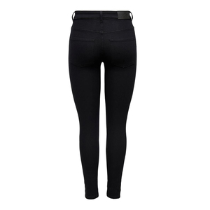 Pantalones vaqueros ajustados Boyfriend de algodón negro con estilo e informales para mujer, pantalones vaqueros elásticos con aspecto rasgado y estampado de cintura con logotipo - Product Image 4