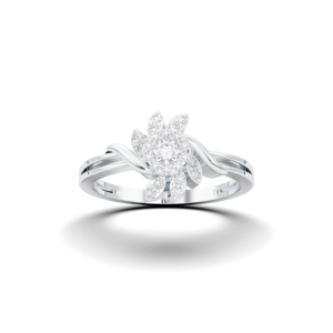 0,18 quilates de diamante redondo cultivado en laboratorio, anillo Floral con pavé infinito, 10K, 14K, 18K, juego de oro sólido - Product Image 3