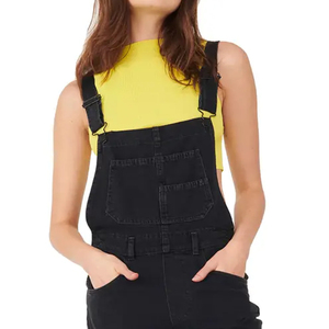 Peto de mezclilla de tacto suave para mujer más vendido, peto hecho en fábrica con servicio OEM, monos en general, diseño de talla grande - Product Image 5