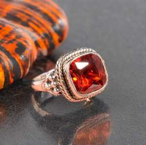 Citrine Ring Gemstone 925 Sterling <b>Silver</b> Handmade Jewelry for Women February Birthstone Gift Elegant Luxury Rhodium Plated - Product Image 5