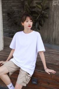 100% nuevo algodón Casual para hombres mujeres cómodo transpirable patrón sólido 280g tejido de punto camiseta personalizable para hombres - Product Image 3