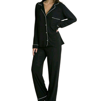 Pijamas de Bambú Elegantes y de Lujo para Mujer, Conjunto de Dos Piezas, Suaves, Transpirables y Cómodos, Ropa de Dormir y para Estar en Casa, con Logotipo Frontal, Venta al Por Mayor
