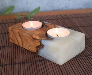 Meilleur prix éco-résine fait à la main bougeoir artistique décor à la maison accessoire d'éclairage pour Noël - Product Image 5