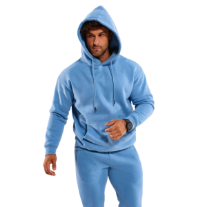Winter Hooded Sweatsuit <b>Zip</b>-<b>Up</b> Jacket Reflective Jogger Set 100% Cotton Sweat Pant Windbreaker Tracksuits for Men - Product Image 6