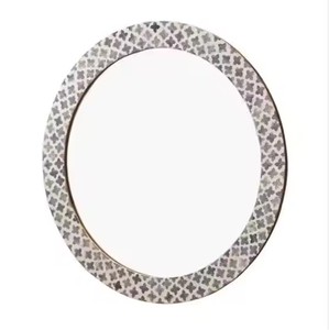 Marco de fotos de forma redonda de diseño fabuloso Marco de espejo con incrustaciones de hueso de alta calidad para uso en interiores y exteriores - Product Image 1