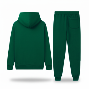 Conjunto Deportivo para Hombre, Color Verde Oscuro, 100% Algodón, Bolsillos Tipo Canguro, Corte Holgado, Sudadera con Capucha, MOQ Bajo, Nuevo - Product Image 4