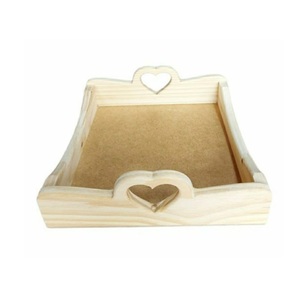 Elegante bandeja de madera para desayuno, cama, uso, mesa de centro, organizador decorativo, tablero de estilo de granja Natural - Product Image 1