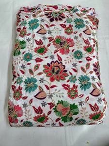 Tela de Crepé Puro de Primera Calidad, Bordada con Flores, Transpirable, Ecológica, con Estampado Posicional, Textil Natural, Textil para el Hogar, Diseñador - Product Image 5