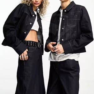 Chaqueta vaquera unisex de diseño único más vendida en precio al por mayor Chaqueta vaquera unisex de ropa de calle de alta calidad - Product Image 2