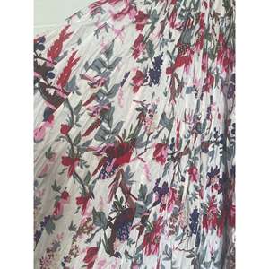 NOSTALGIA Women's Cotton Chiffon Wrap <b>Skirt</b> <b>Elastic</b> Waist Pleated Hand Block Printed Soft Breathable Feminine Tight Fit Spring - Product Image 2