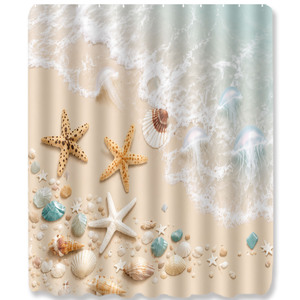 Custom Printed Waterproof Shower Shower <b>Curtain</b> for Bathroom Waterproof Polyester <b>with</b> <b>Hooks</b> - Product Image 5