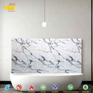 Marblecraft แผงพีวีซีตกแต่งผนังด้านนอกโรงแรมสำนักงานด้วยเส้นใยไม้ไผ่, แผง PVC ออกแบบอพาร์ทเมนต์ที่ทันสมัย - Product Image 4