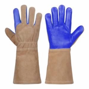 Gants de soudage TIG en gros, respirants, écologiques, à manches longues, avec poignets ajustables, en cuir de chèvre et de vachette de qualité supérieure, durables et sécuritaires - Product Image 2