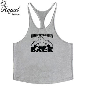 Débardeur de sport en coton d'été sans manches uni pour homme, respirant, tricoté, avec logo personnalisé, broderie, t-shirt décontracté - Product Image 3