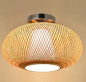 Lanterne suspendue de cuisine au design rétro en gros, lampes en bambou faites à la main, lampes en rotin, lampe design pour salon, pour le hall - Product Image 2