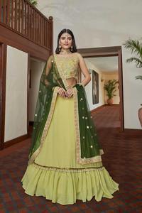 New Elegance Dressing Tendance Soie Lehenga Choli Avec Dupatta Avec Miroir et Séquence Broderie Travail Fournisseur De Surat - Product Image 3