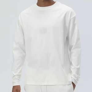 Sudadera térmica de algodón de 500 Gsm de gran tamaño con logotipo personalizado de alta calidad - Product Image 4