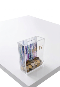 Elegante caja de colección de dinero de caridad Lucite: elegante caja de donación de acrílico para Tzedakah y la generosidad de la Comunidad - Product Image 3