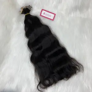 Wholesale Virgin Remy Natural Black Color Normal Tape Hair Human Hair Extensions Natural Wavy Normal Tape In Extensions Human Ha