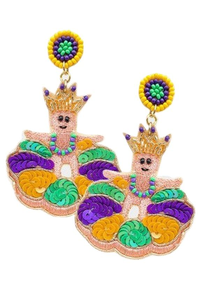 Joyería de Mardi Gras, Accesorios de Bordado con Cuentas, Pendientes Hechos a Mano con Cuentas, Cuentas de Colores - Product Image 4