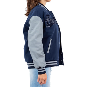 Chaquetas universitarias cortas informales para mujer, manga larga desgastada, forro de lana elástico con botones de cuero, suministro al por mayor impermeable - Product Image 3