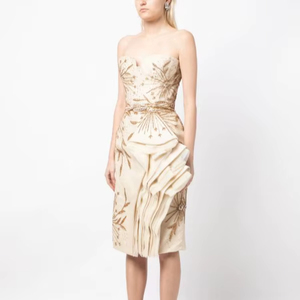 Elegante vestido de baile de lentejuelas con cuentas, vestido de fiesta de noche, recto, sin mangas, forma Floral, bordado, decoración, posición frontal del logotipo - Product Image 1