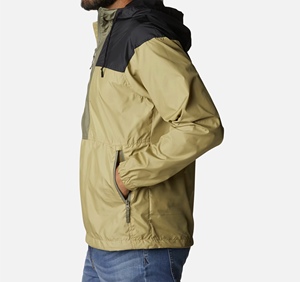 Veste coupe-vent à capuche pour homme, color-block, quart de zip, en polyester, décontractée, coupe régulière, pour le printemps - Product Image 5