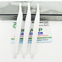 Pince à épiler professionnelle en métal pour extensions de cils, anti-statique, à pointe fine, de précision, durable, avec logo personnalisé gratuit, pour volume et usage privé